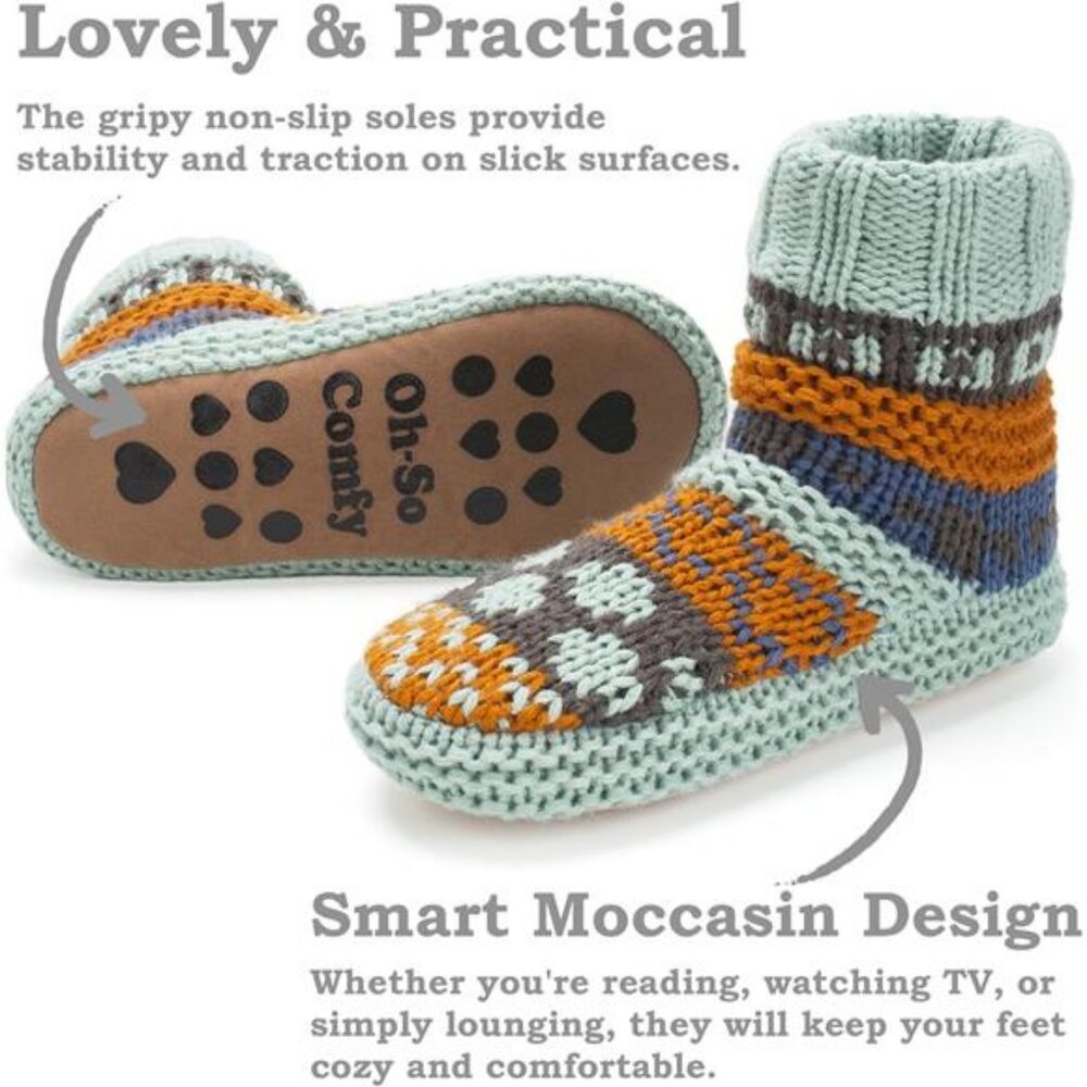6-8 Warm Slipper Socks Women Winter Fuzzy House Shoes Indoor, Cozy Christmas - Picture 3 of 8